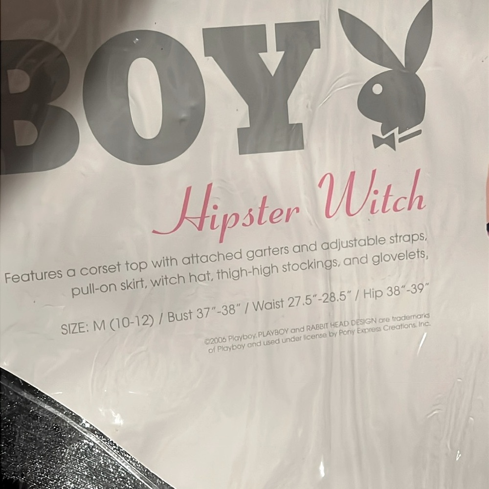 PLAYBOY Vintage Deadstock 2006 Hipster Witch Halloween Costume, New, size medium - Picture 5 of 5